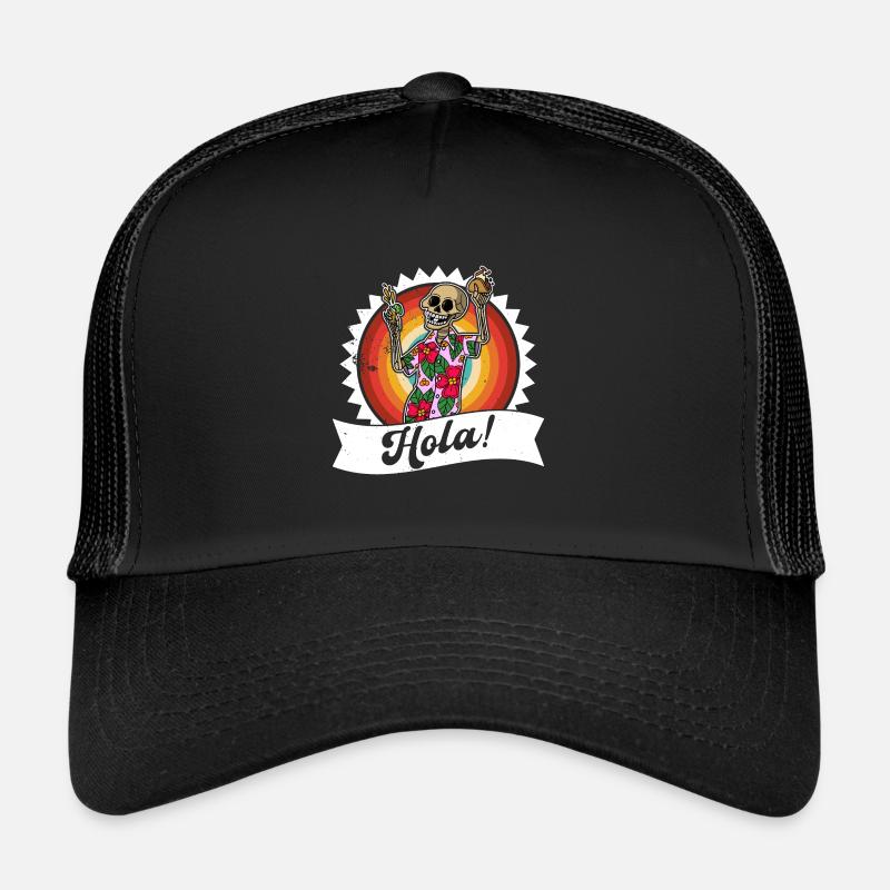 Skeleton Vacation Summer Mexico Beach Taco Trucker Cap