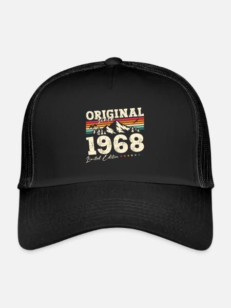 57ème Anniversaire 68 Original 1968 Millésime 1968 - Casquette trucker  - noir/noir - Devant