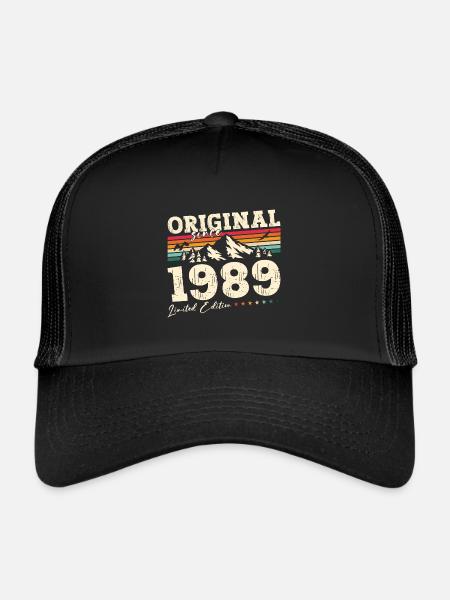 35ème Anniversaire Original 1989 Millésime 1989 - Casquette trucker  - noir/noir - Devant
