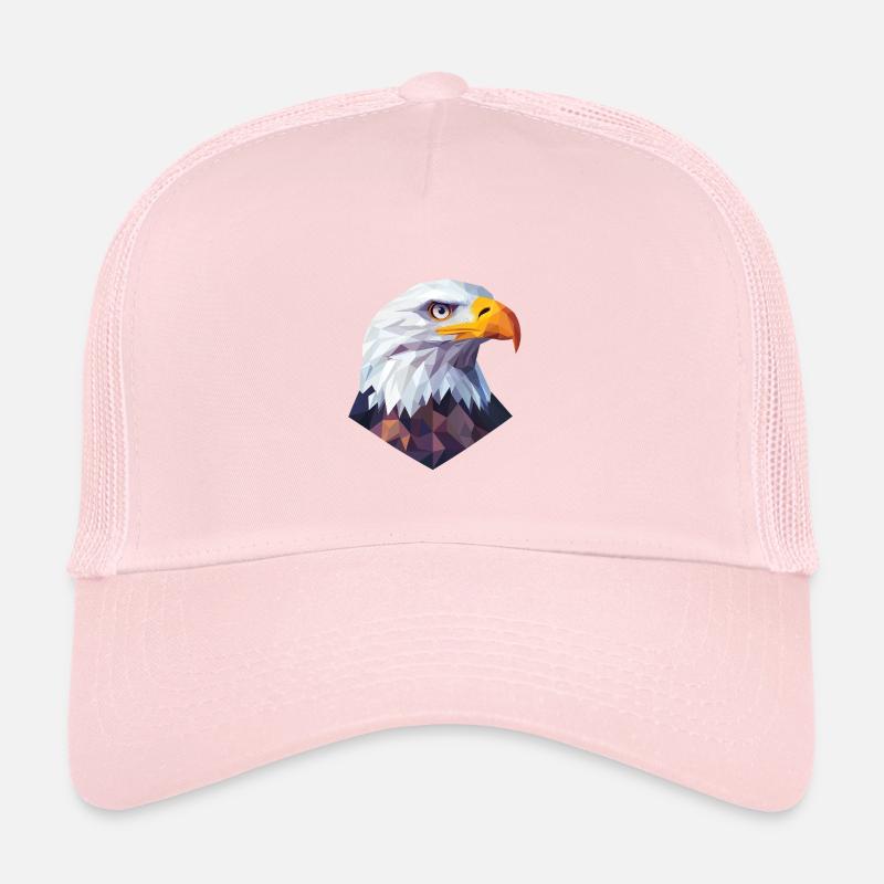 Conception du logo Low Poly de la tête d’aigle Casquette trucker 