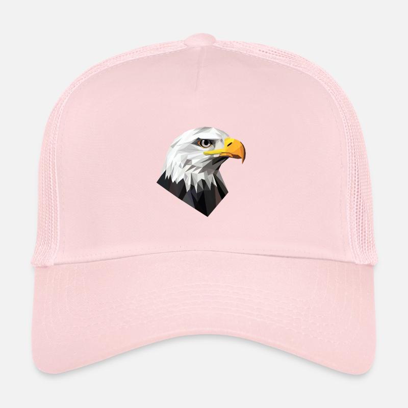 Conception du logo Low Poly de la tête d’aigle Casquette trucker 