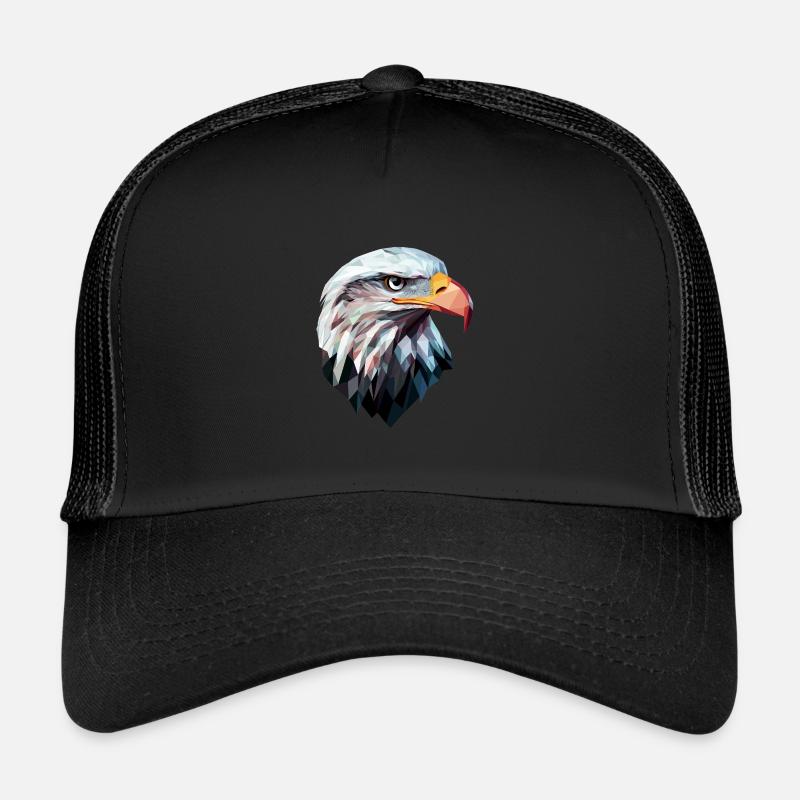 Conception de logo Eagle Head Low Poly Art Casquette trucker 