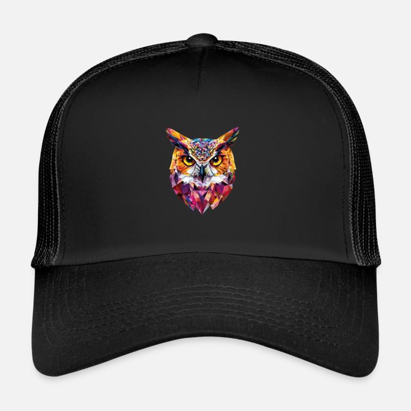 Low Poly Eule – modernes Design für Schlaue Trucker Cap