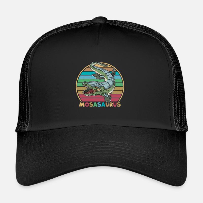 Mosasaurus Reptilien Dino Kinder Geschenk - Trucker Cap - Schwarz/Schwarz