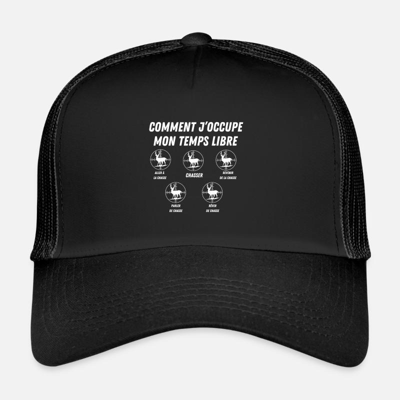 comment j'occupe mon temps libre - Casquette trucker  - noir/noir