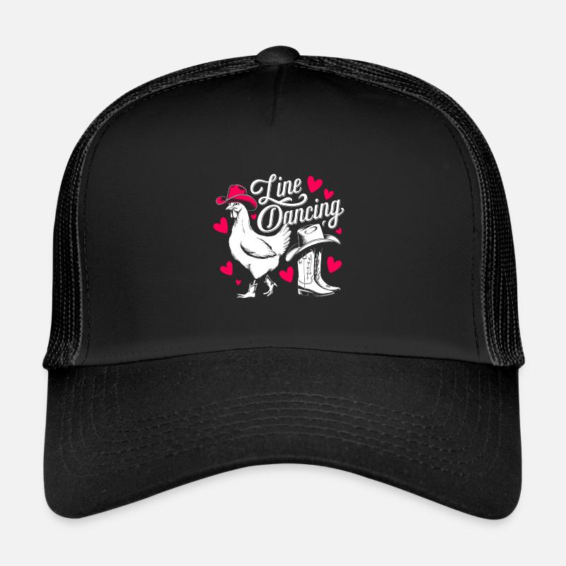 Love Line Dance Western Chicken dancing - Trucker Cap - Schwarz/Schwarz