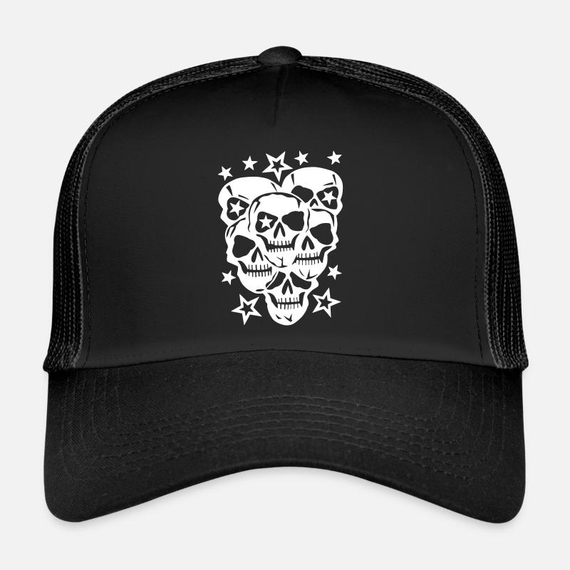 new_school_skull_3 Trucker Cap