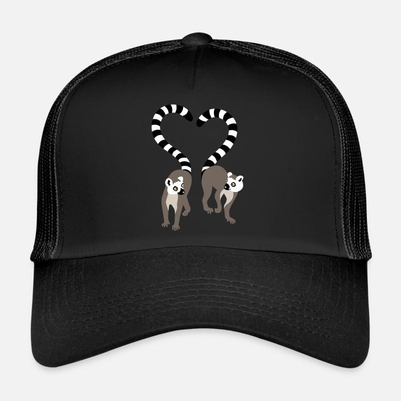 lemur love collection - Trucker Cap - Schwarz/Schwarz