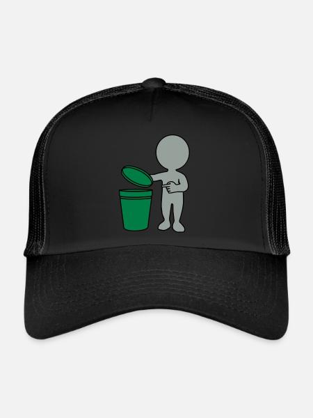 trashcan man 3c - Trucker Cap - black/black - Front