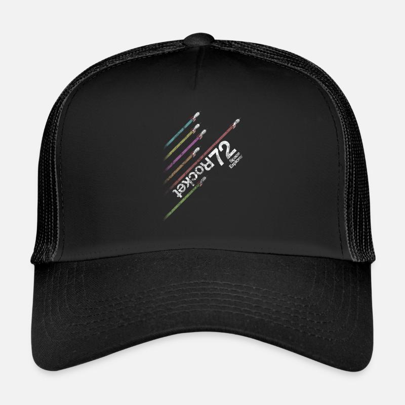 Rocket 72 - Design Rocket 72 Rakete All Shirt - Trucker Cap - Schwarz/Schwarz