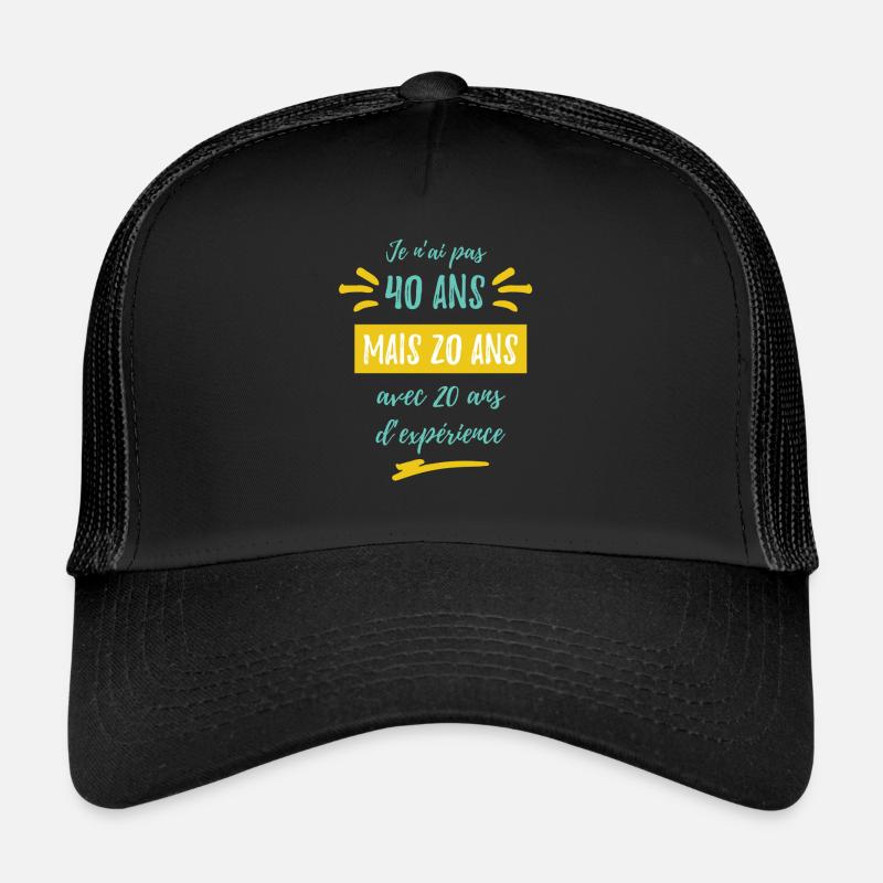 Jubiläumsmann 40 Jahre - Trucker Cap - Schwarz/Schwarz