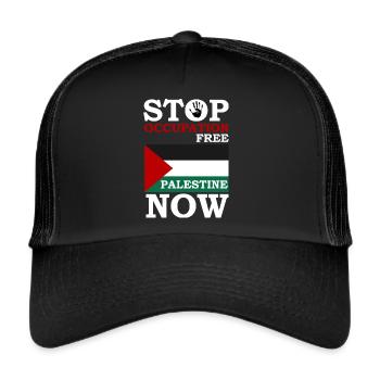 free palestine and gaza - Trucker Cap - black/black - Front