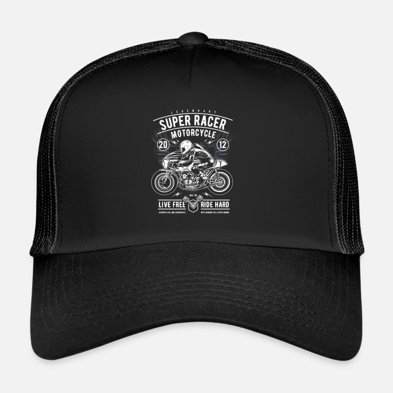Super Racer Motorrad - Trucker Cap - Schwarz/Schwarz
