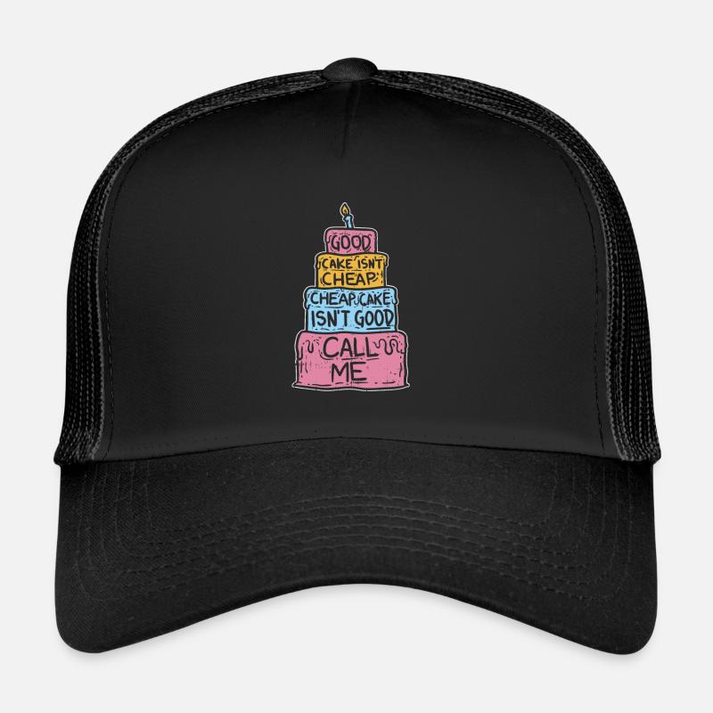 Torte Konditorin Tortenbäcker Lustiger Spruch - Trucker Cap - Schwarz/Schwarz