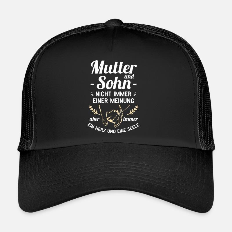 Mutter und Sohn - Ein Herz und eine Seele - Trucker Cap - Schwarz/Schwarz