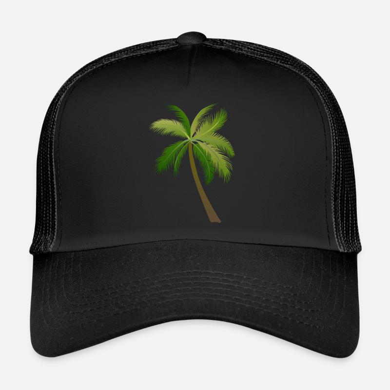 Palmen Baum Palmen - Trucker Cap - Schwarz/Schwarz