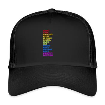 lgbtq, lgbt, gay pride, gay, rainbow, pride - Trucker Cap - black/black - Front