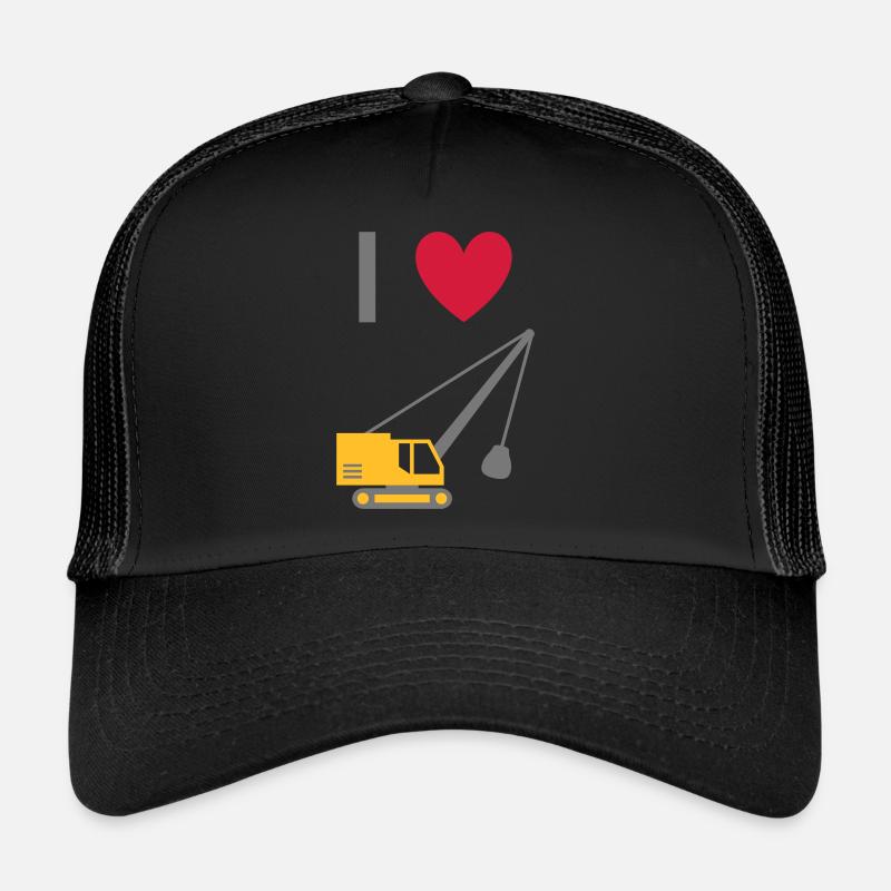 ★ Les couleurs de conception peuvent être modifiées ★ J'adore les pelles à dragline Casquette trucker 
