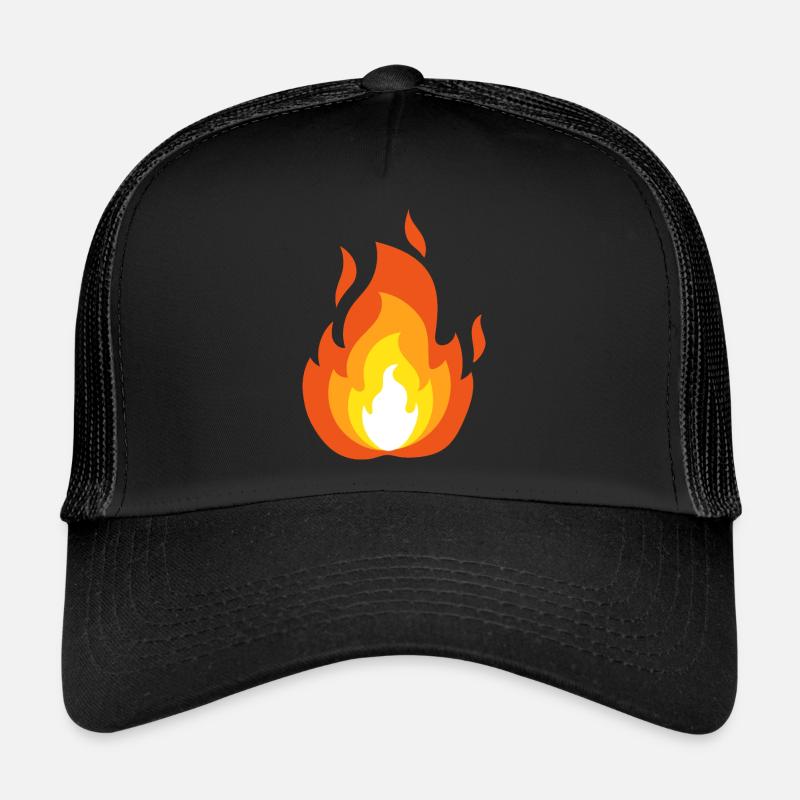 Feurige Flamme - Trucker Cap - Schwarz/Schwarz