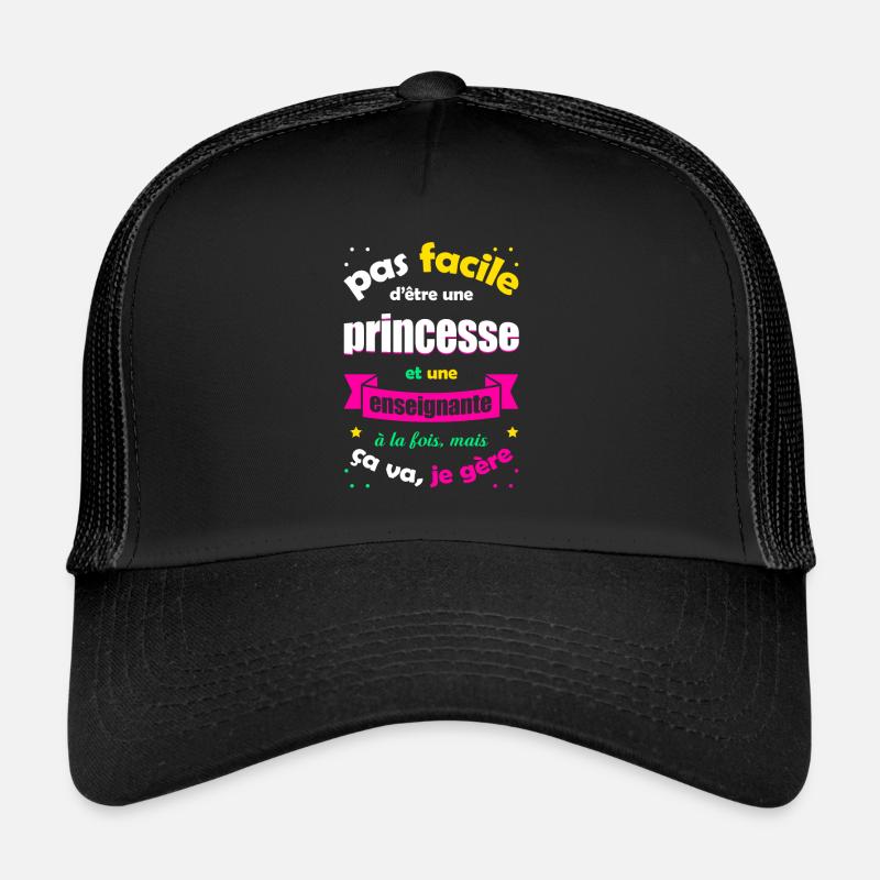 PRINCESSE ET ENSEIGNANTE - Casquette trucker  - noir/noir