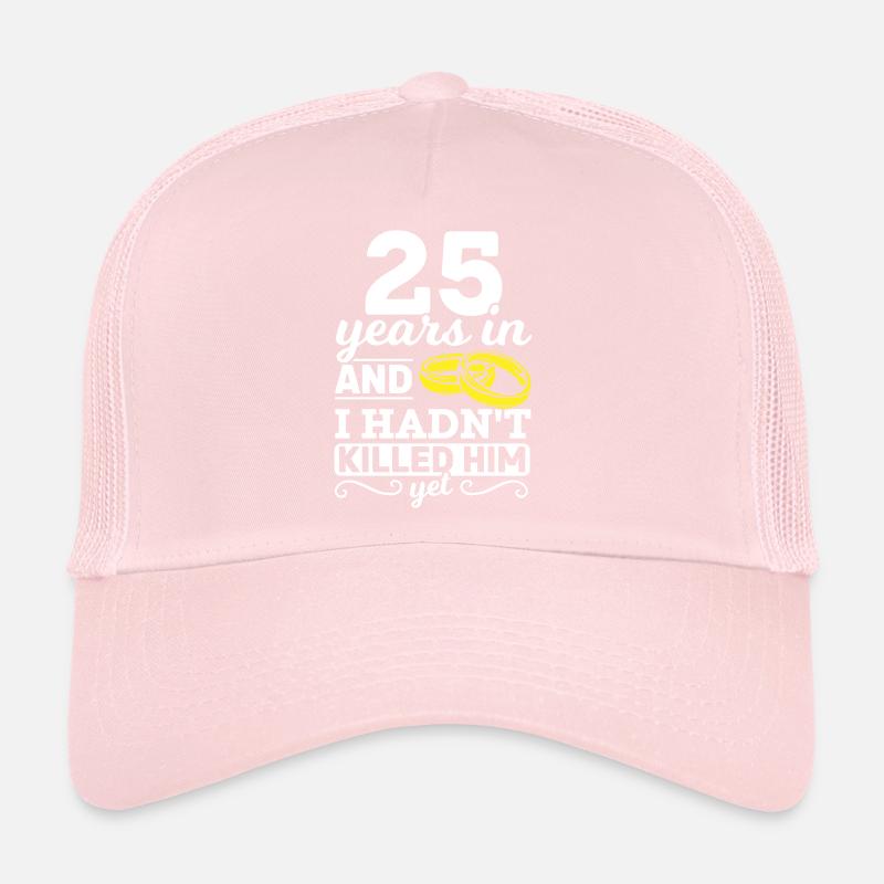 25 Years Silver Wedding Gift Trucker Cap