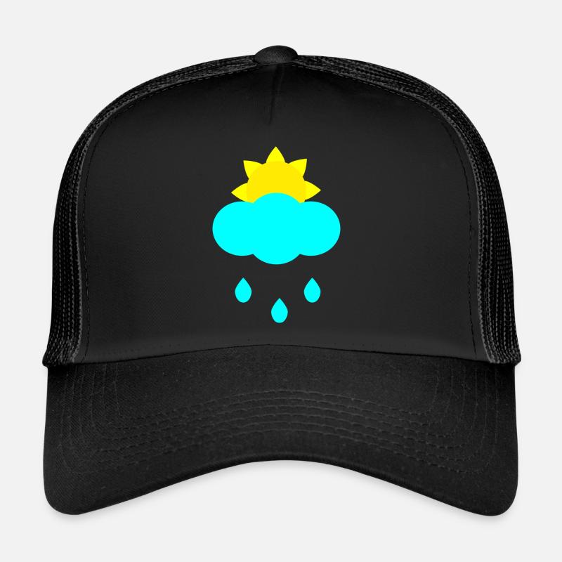 sun rain cloud - Trucker Cap - black/black