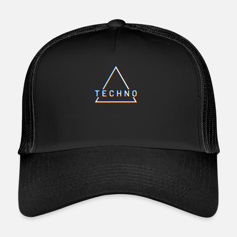 Techno - Casquette trucker  - noir/noir