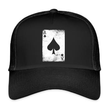 Ace of spades spades ace ace ace ace a poker texas hold'em - Trucker Cap - black/black - Front