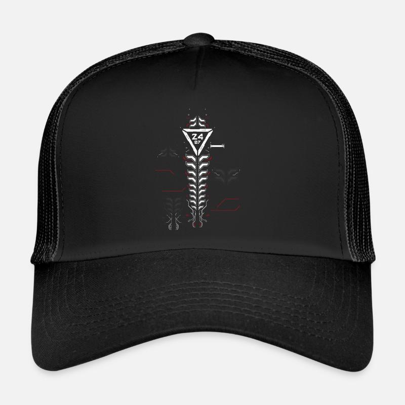 Cyber moderne 4 - Casquette trucker  - noir/noir