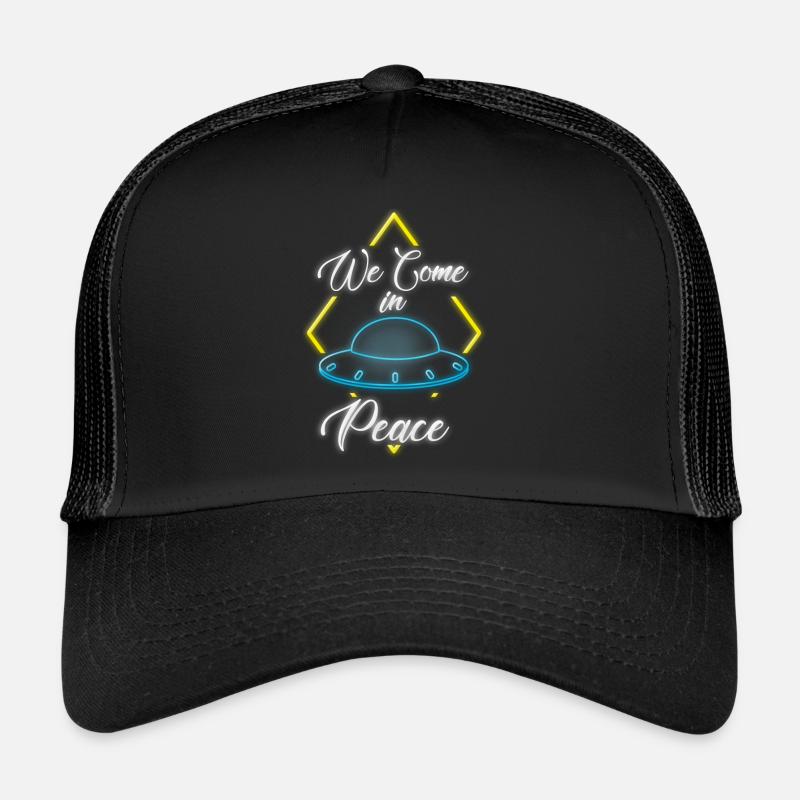Uv Schwarzlicht Bunt Neon - Trucker Cap - Schwarz/Schwarz