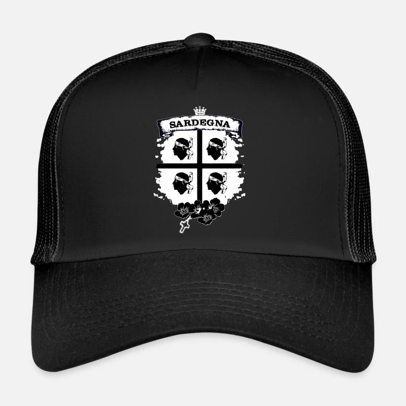 Sardaigne - Casquette trucker  - noir/noir