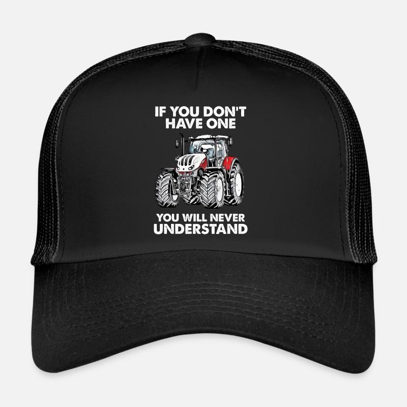 Tractor fans beware! Eye-catcher - Farmer - Trucker Cap - black/black