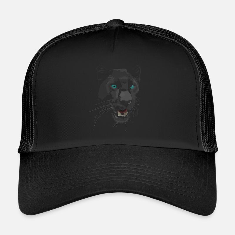 Félin noir Casquette trucker 