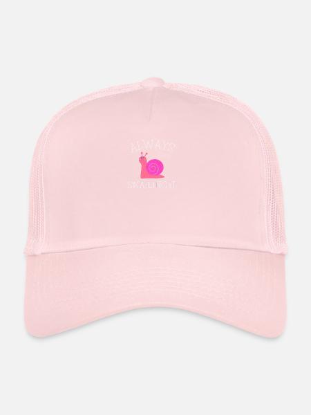 Schnecke tier süß weichtiere schleim lustig humor - Trucker Cap - Hellrosa - Vorne