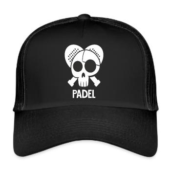 Padel Padelspieler Padeltennis Paddle Padeltrainer - Trucker Cap - Schwarz/Schwarz - Vorne