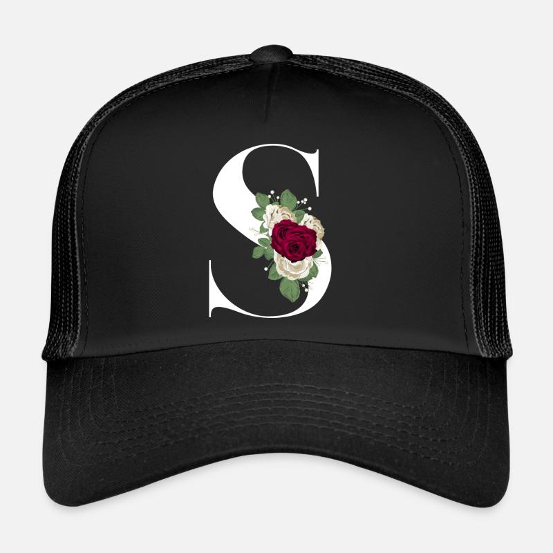 lettre S fleuris Casquette trucker 