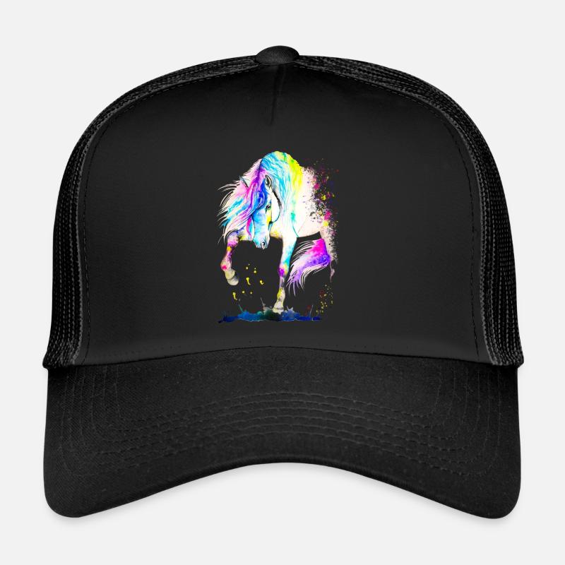 Spanisches Pferd - Trucker Cap - Schwarz/Schwarz