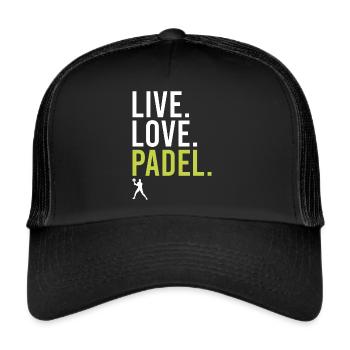 Padel Live Love Padel Tennis Player - Trucker Cap - black/black - Front