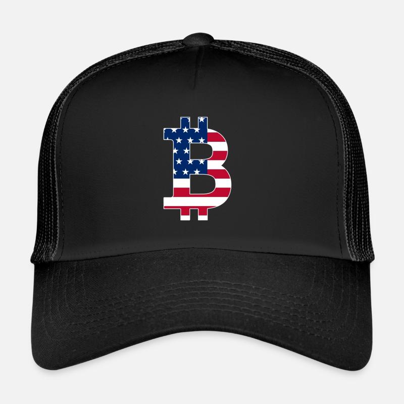 Drapeau des États-Unis Bitcoin-Bitcoin-Cryptocurrency-Flag Casquette trucker 