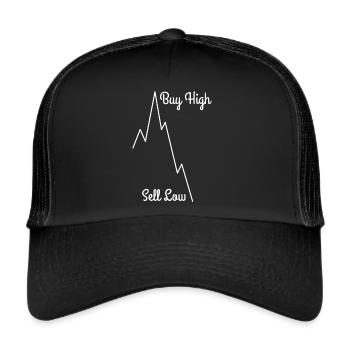 Buy the FKN Dip Finanz Meme Finanzen Börse - Trucker Cap - Schwarz/Schwarz - Vorne
