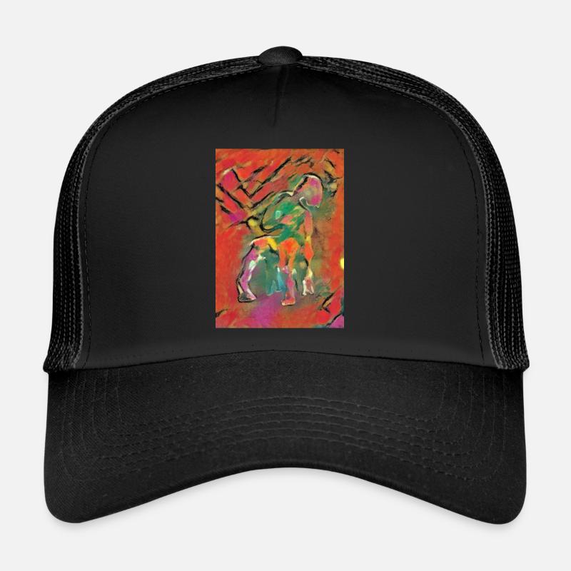 Auf dem mehrfarbigen Stuhl - Trucker Cap - Schwarz/Schwarz