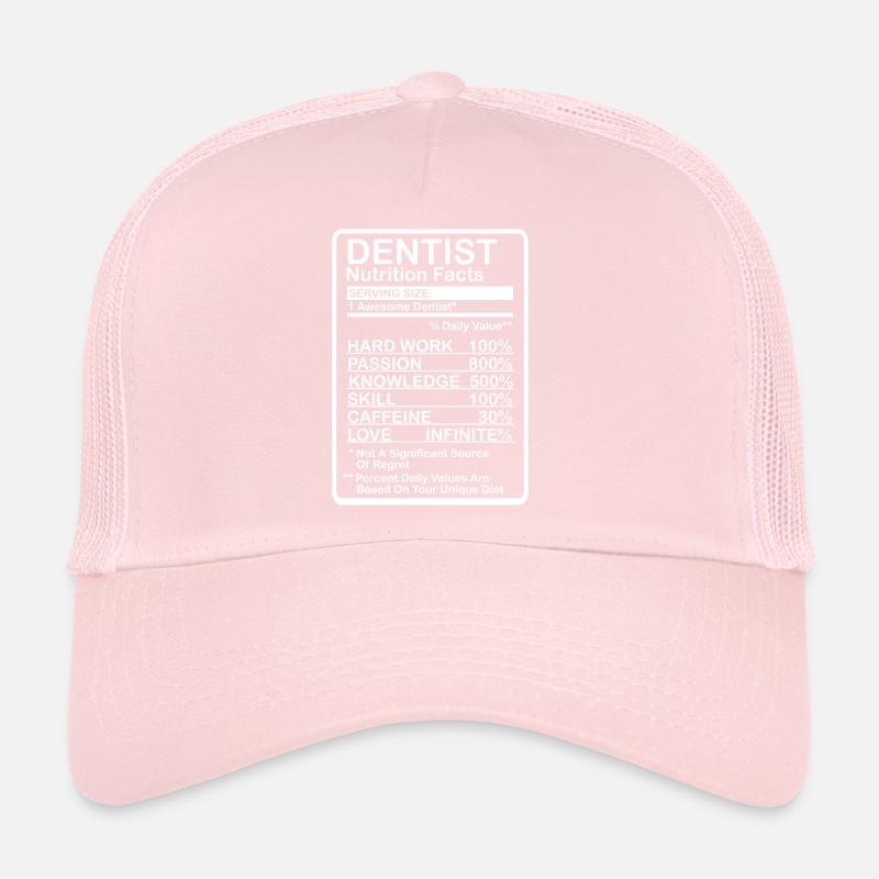 Information nutritionnelle du dentiste Casquette trucker 