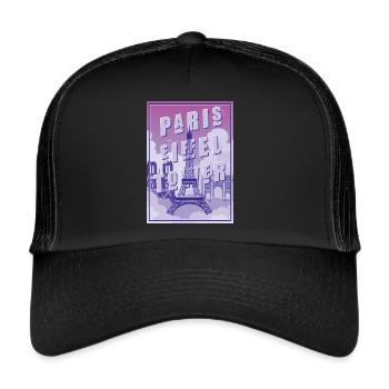 Paris Tour Eiffel Souvenir France Souvenir - Casquette trucker  - noir/noir - Devant