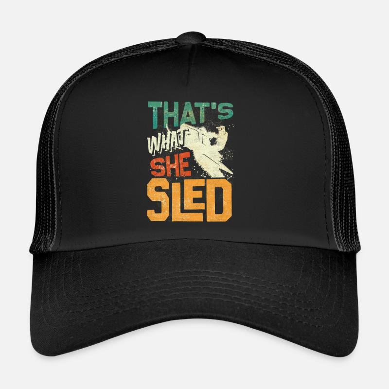 Snowmobile Riding Snowmobiling Thats What She - Trucker Cap - Schwarz/Schwarz