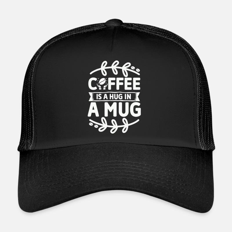 Coffee is a Hug in a Mug - Pure coffee love, white Trucker Cap