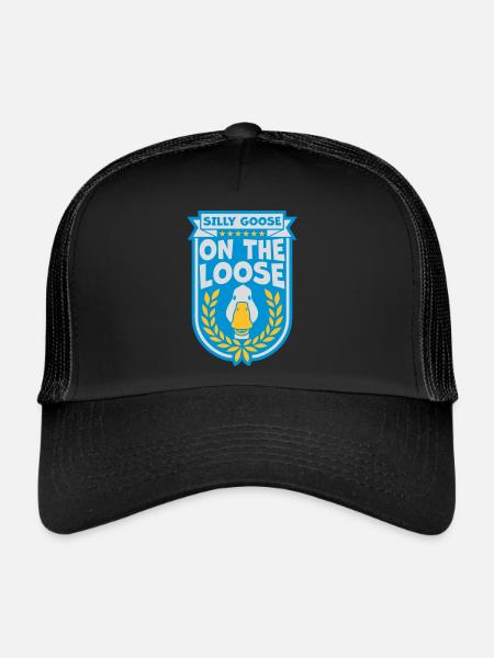 goose on the loose - Trucker Cap - black/black - Front