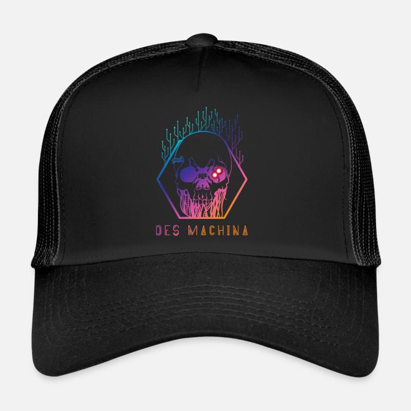 Impression de crâne Cyberpun Casquette trucker 