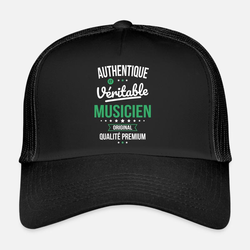 Authentique et véritable musicien - Original - Casquette trucker  - noir/noir
