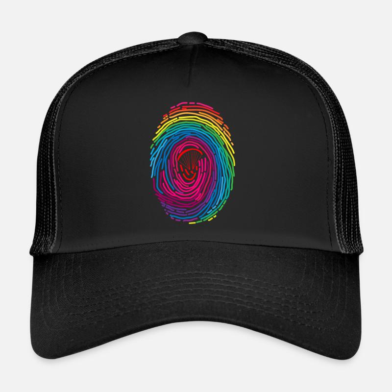 Fingerabdruck Paragliding DNA - Trucker Cap - Schwarz/Schwarz