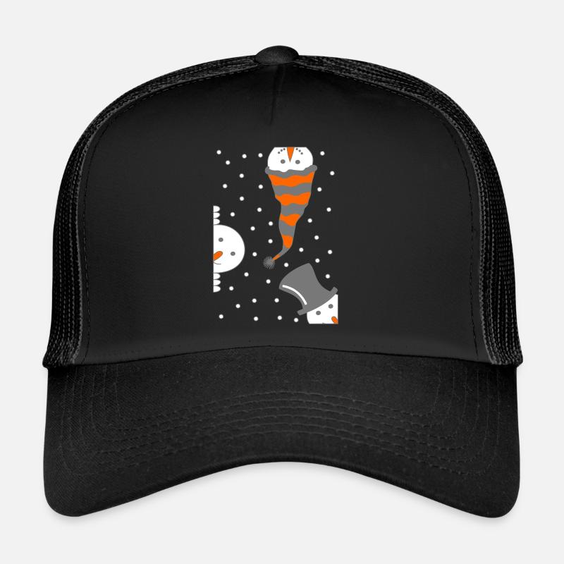 Neugierige Schneemänner - Trucker Cap - Schwarz/Schwarz